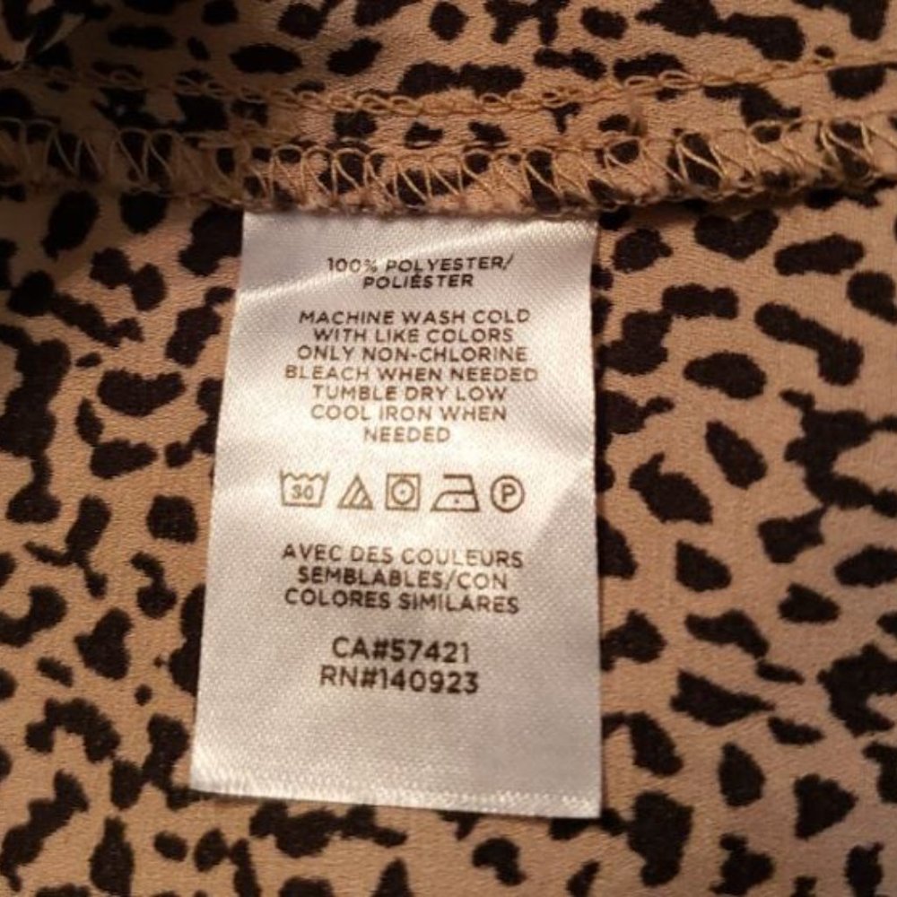 Ann Taylor Loft Blouse Long Sleeve sz LM Leopard - Picture 4 of 4